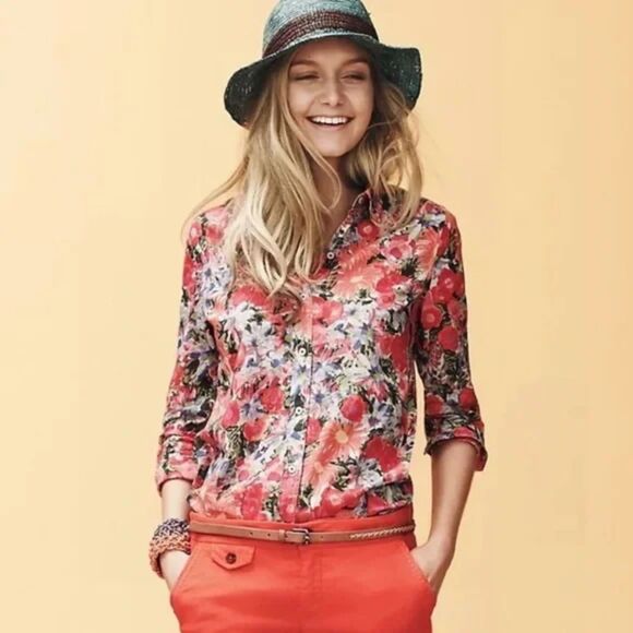 Anthropologie HD in Paris Hanalei Floral Button Down Shirt Size 00 - Picture 1 of 7